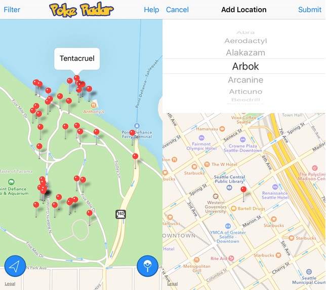 Poke Radar for Pokemon GO - приложение для поиска покемонов